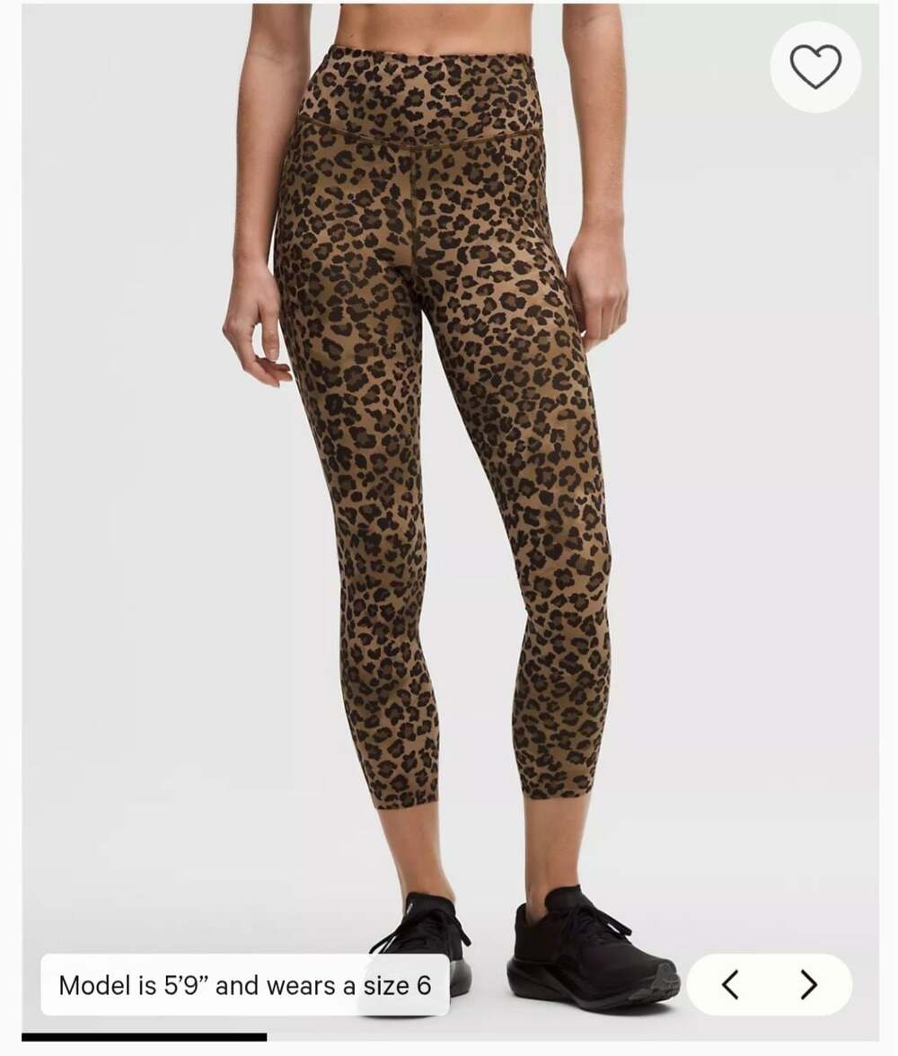 Lululemon Fast and Free High-Rise 25" with Pockets in True Leopard Multi